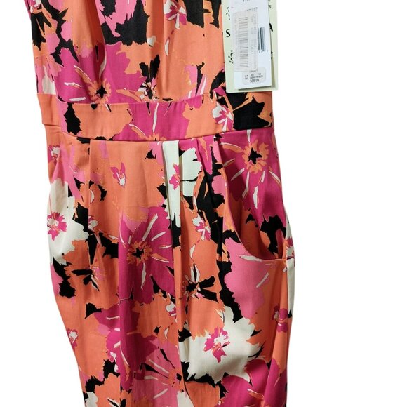 NEW Sangria Floral Women's Size 10 Sleeveless Pleated Zip Stretch Pockets - Picture 3 of 8